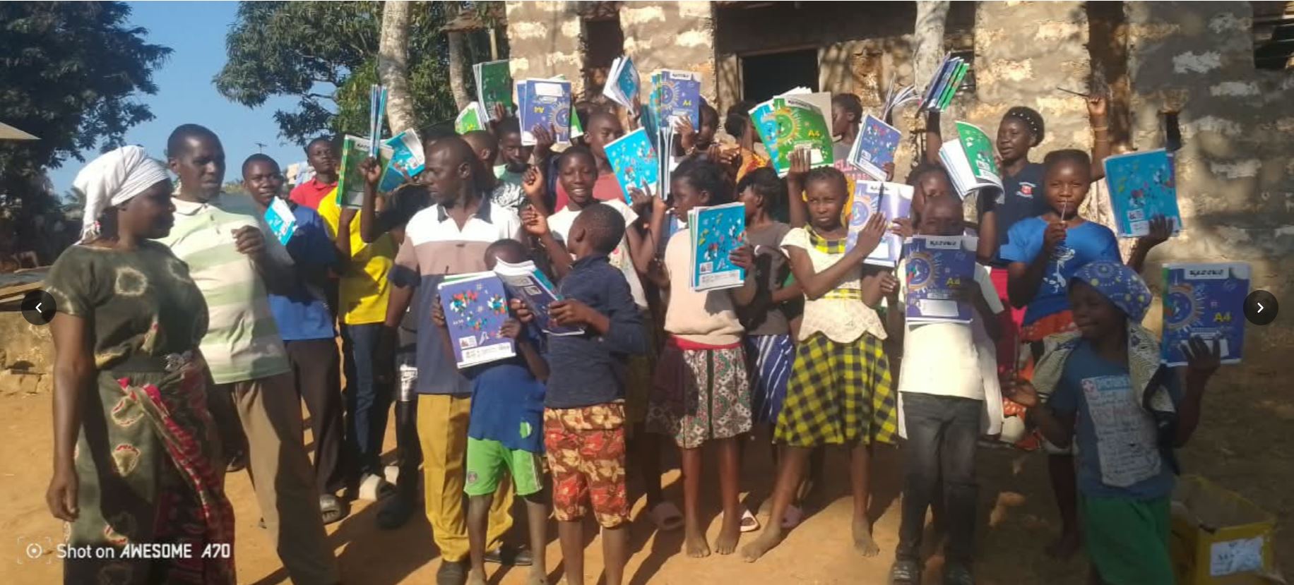 Children excited with new school books