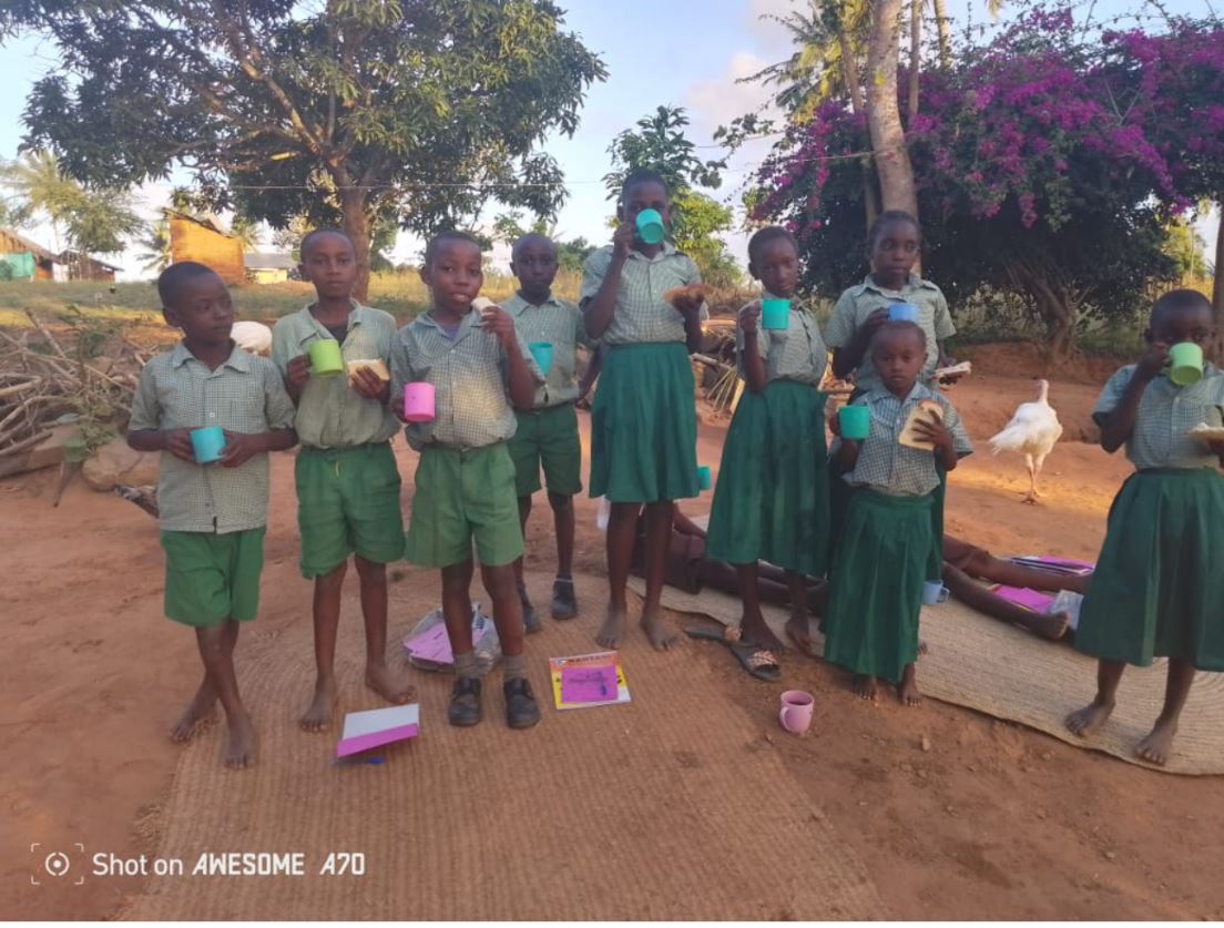 Children having breakfast