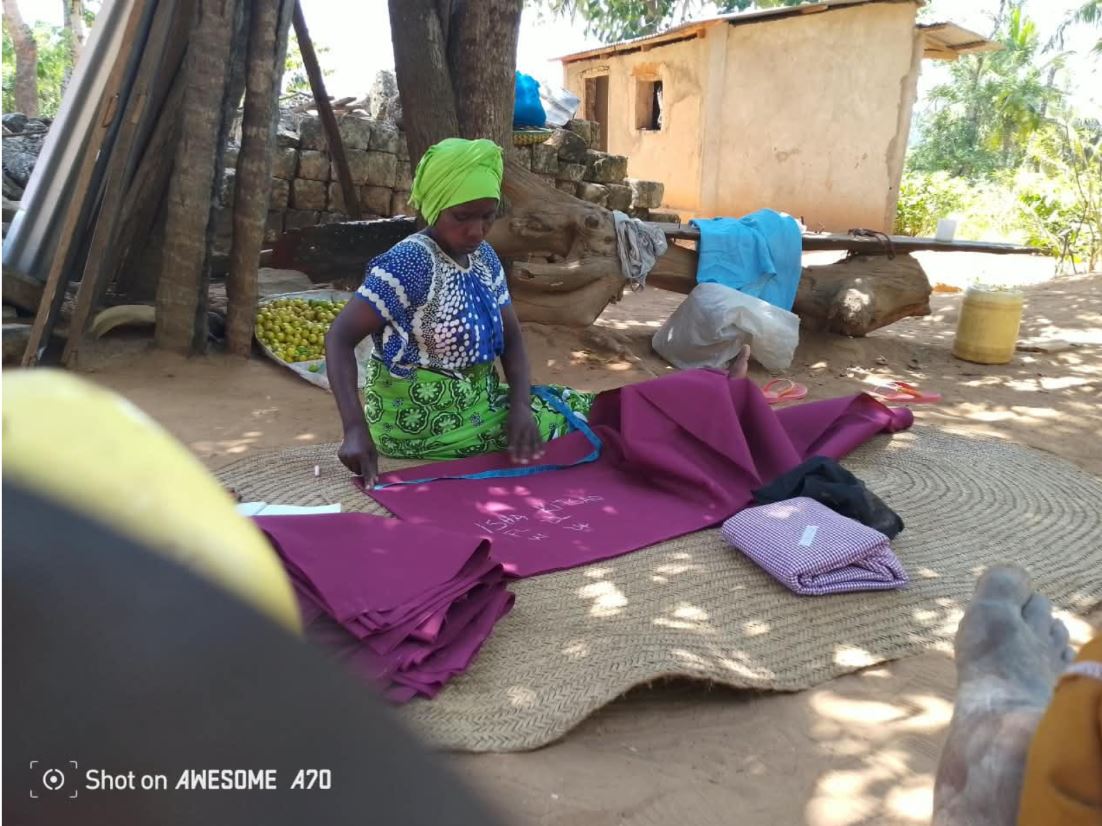 Woman learning tailoring